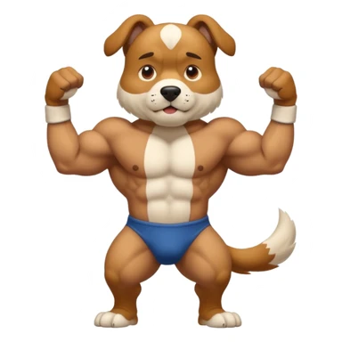 buff standing up dog sticker