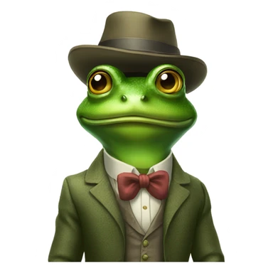 frog in a oldmoney fashion clothes sticker