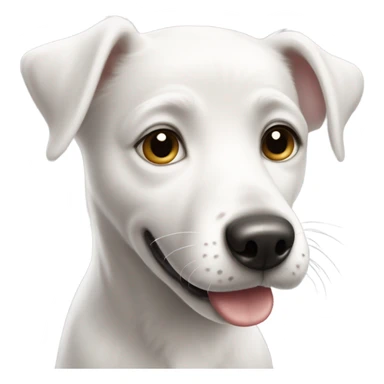 cute white dog kissing emoji sticker