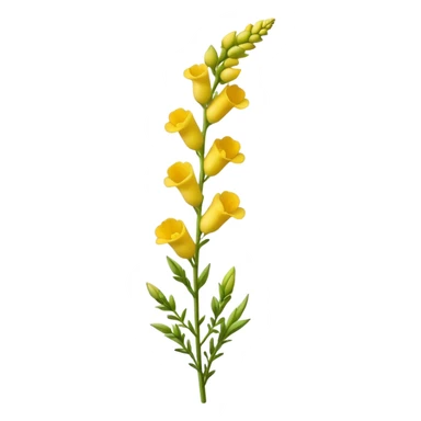 single Yellow Snapdragon, straight stem sticker