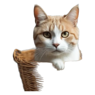 Cat in a laundry basket  sticker