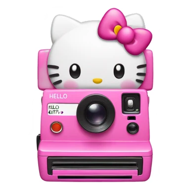 pink Polaroid with hello Kitty sticker