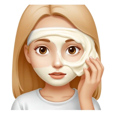 Girl with white yogurt covering her face  sticker