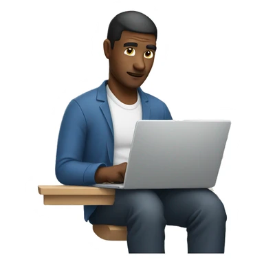 A man working on laptop sticker