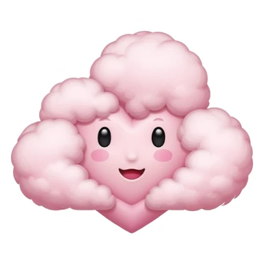 pink heart cloud no face  sticker