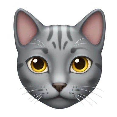 gray cat with heats in eyes  sticker