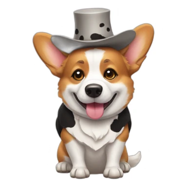 corgi that is dressed up like a cow sticker