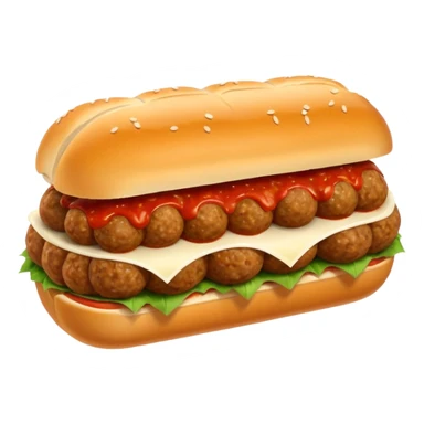 a meatball sub sandwich, detailed, appetizing sticker