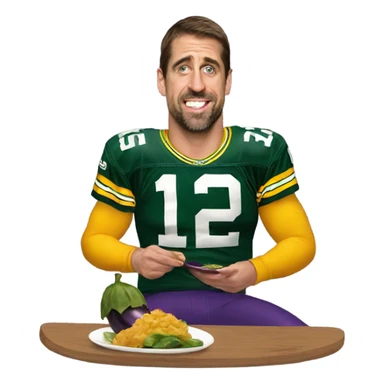 Aaron Rodgers eating an eggplant  sticker
