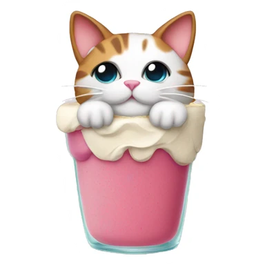 Cat in a parfait  sticker