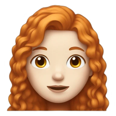 girl with long ginger hair and a pale white face and freckles sticker