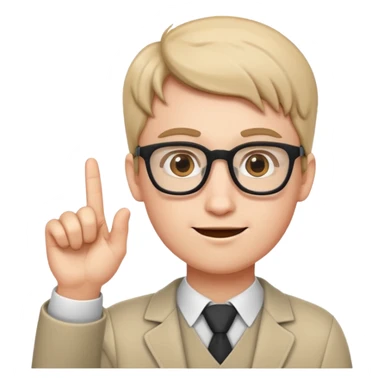 Cara de nerd con el dedo parado sticker