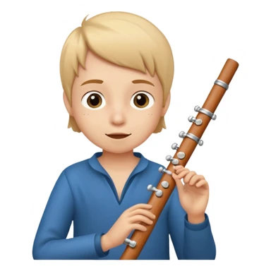 kid plays flute sticker
