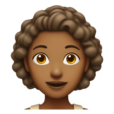 brown woman with vanilla glazing on her face sticker