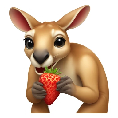 Kangaroo eating strawberries  sticker