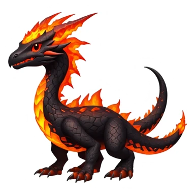  exotic glowing dark magma-drake-Fakémon-Pokémon-Vernid-creature sticker