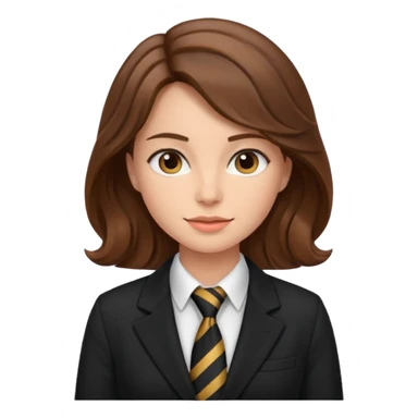 wavy brown haired woman with tie and blazer sticker