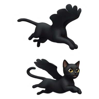 Black cat flying sticker