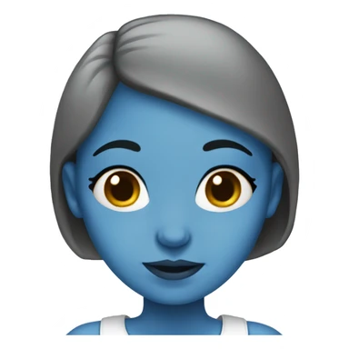 bald girl with blue skin sticker