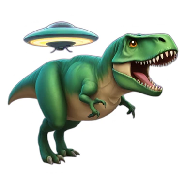 T-Rex flying a ufo sticker