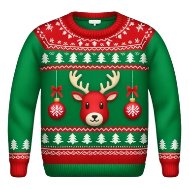 Red and green Christmas sweater  sticker