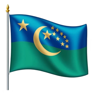 Uzbek flag fluttering in the moon sticker