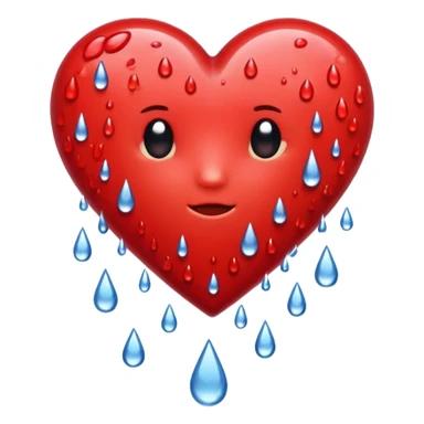 Red heart with rain sticker
