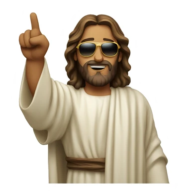 Jesus pointing wearing sunglasses  sticker