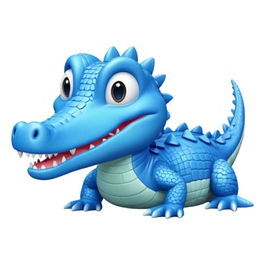 "A stylized, high-detail 3D render of a small, cute blue crocodile from Disney Dreamlight Valley. " sticker