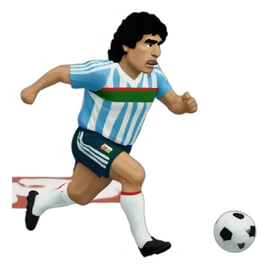 Maradona run México 86 sticker