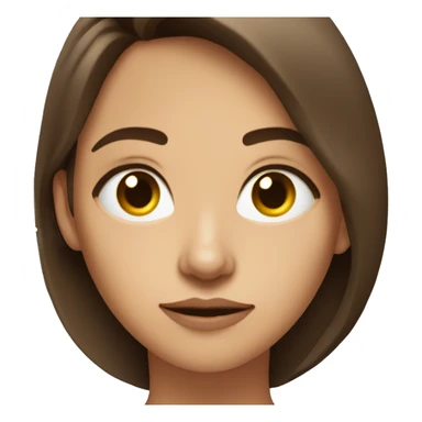 a women with brown hair turned to the side making eye contact with the camera with her side profile whilst frowning sticker