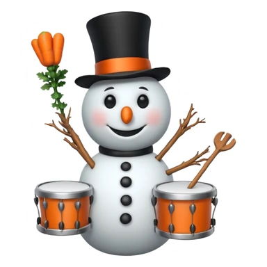 Snowman with Musical Instrument drum sticker