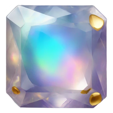 opal crystal gemstone square die gold dot sticker