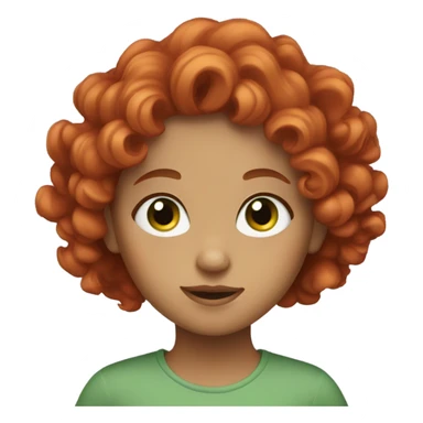 Girl with curly red hair and green eyes sticker