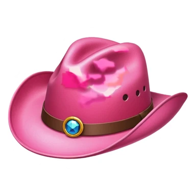 a pink cowboy hat sticker
