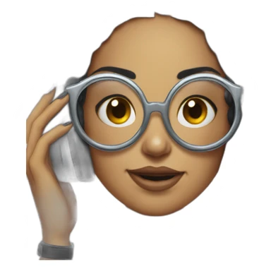 tattoo girl pose with  glasses headphones an micro tumblr sticker