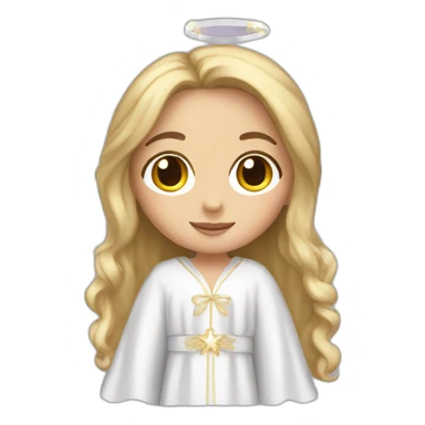 White girl with angel robe sticker