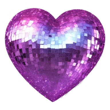 Glitter mirrorball heart sticker
