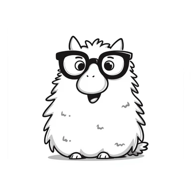 monster with a big nose and black glasses sticker