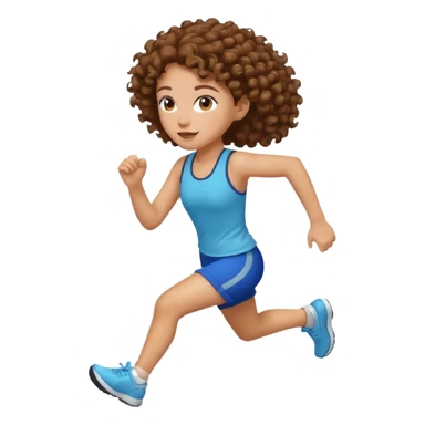 curly girl running sticker