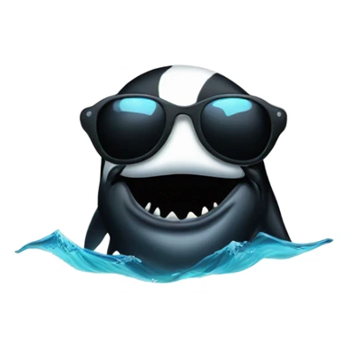 Killer whale wearing sunglasses  sticker