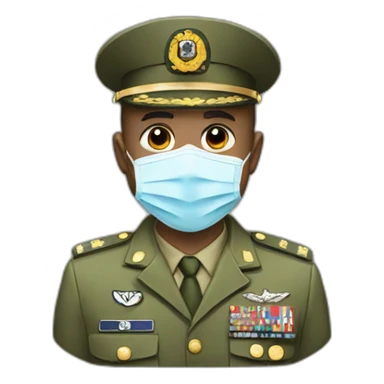 a military Head Portraits in a Medical masks sticker