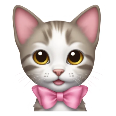 Kitten with a pink bow sticker