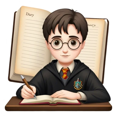 Harry Potter writing a diary sticker