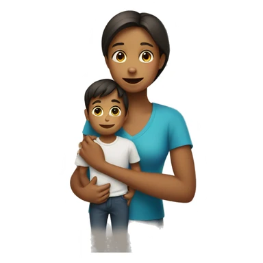 niño pequeño con su mama sticker