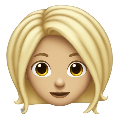 blonde straight hair doodle sticker