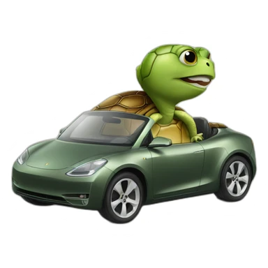 Paparazzi turtle driving tesla sticker