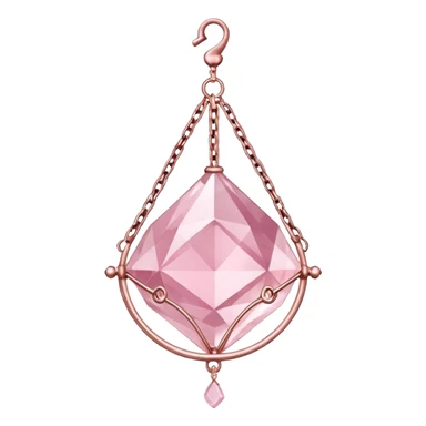 Rose-pink-metal-chained rose-quartz-crystallic romantic delicate fine pretty suncatcher  sticker
