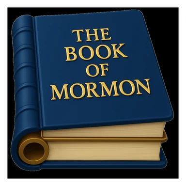 Make the cover plain and a darker blue. Add the title on the front as 'The Book of Mormon' in gold letters (emoji style) sticker
