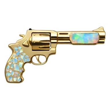 opal crystal gemstone covered gold gun sticker